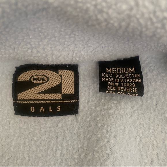 Rue 21 Baby Blue & Navy Full Zip Up Fleece Vest - Picture 6 of 9